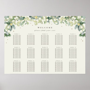 28x20" 15 Tables of 10 Seating Chart Poster