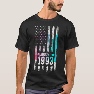 29 Year Old, August 1993 American Flag 29th Birthd T-Shirt
