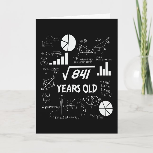 29 Year Old Bday Math Teacher 29th Birthday Gift Card (Front)