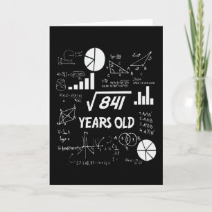 29 Year Old Bday Math Teacher 29th Birthday Gift Card