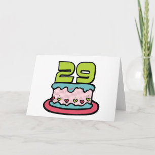 29 Year Old Birthday Cake Card