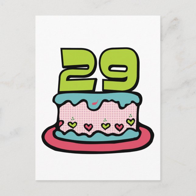 29 Year Old Birthday Cake Postcard (Front)