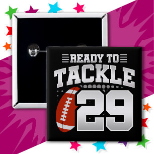 29 Year Old Tackle Football Party 29th Birthday 15 Cm Square Badge