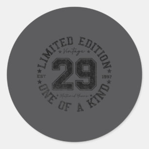29 Year Old Vintage 1997 Limited Edition 29th Birt Classic Round Sticker