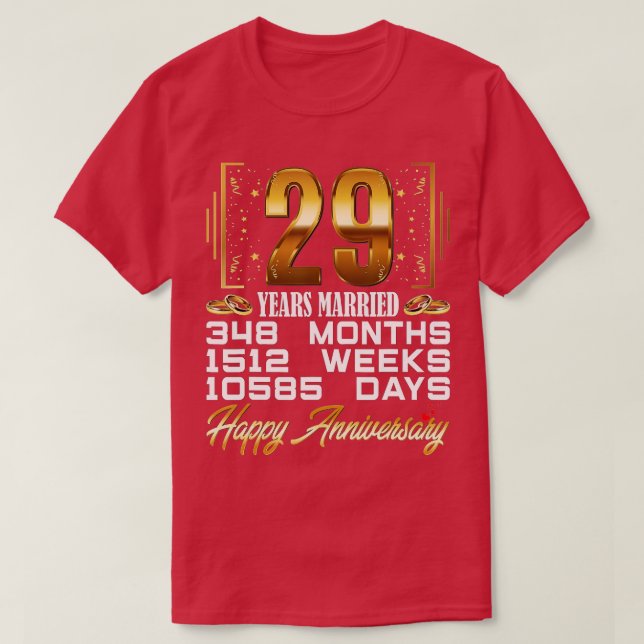 29 Years Married  Funny 29th Wedding Anniversary  T-Shirt (Design Front)