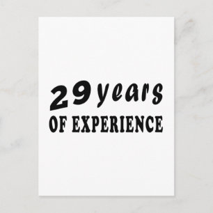 29 years of experience postcard
