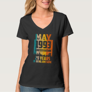 29th Birthday 29 Years Awesome Since May 1993 Vint T-Shirt