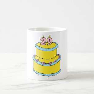 29th Birthday Cake Yellow Coffee Mug