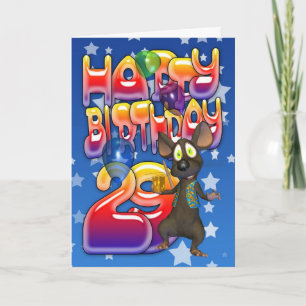 29th Birthday Card, Happy Birthday Card