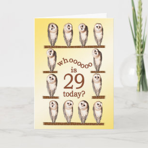 29th birthday, Curious owls card. Card