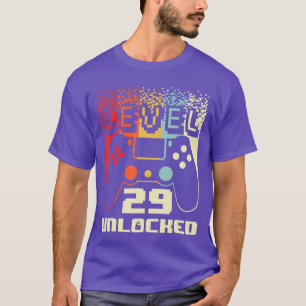 29th Birthday For Men Level 29 Unlocked Gamer 29 Y T-Shirt