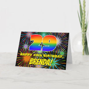 29th Birthday: Fun, Colourful Celebratory Firework Card