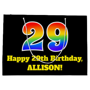 29th Birthday ~ Fun, Colourful, Vibrant, Rainbow 2 Large Gift Bag