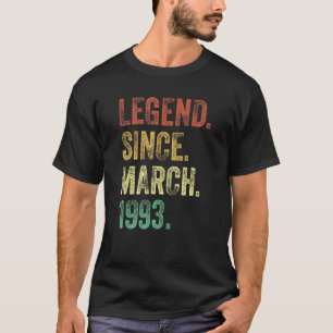 29th Birthday Gift 29 Year Old Legend Since March T-Shirt