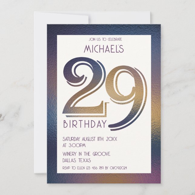 29th birthday invitation (Front)