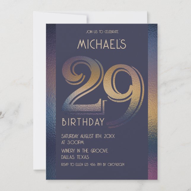 29th birthday invitation (Front)
