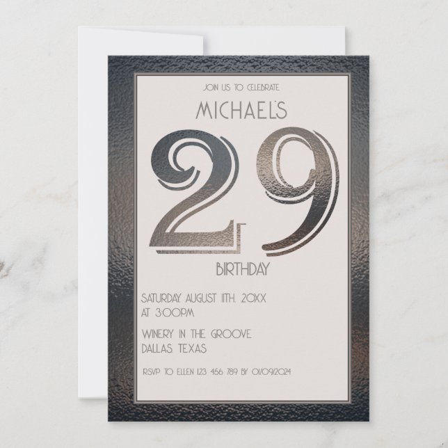 29th birthday invitation (Front)