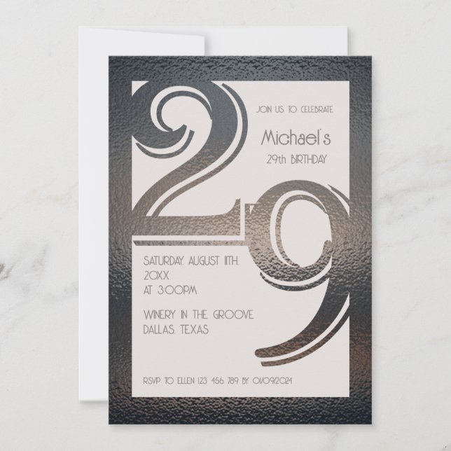 29th birthday invitation (Front)