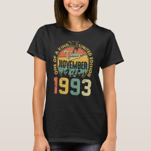 29th Birthday Vintage November 1993 29 Years Old M T-Shirt