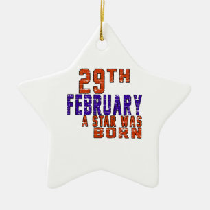 29th February a star was born Ceramic Tree Decoration
