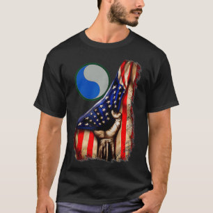 29th Infantry Division American Flag Zip T-Shirt