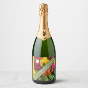 29th Wedding Anniversary Celosia  Sparkling Wine Label