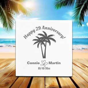 29th Wedding Anniversary Palm Trees Napkin