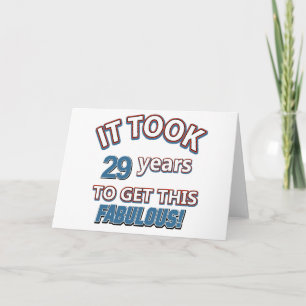 29th year birthday designs card