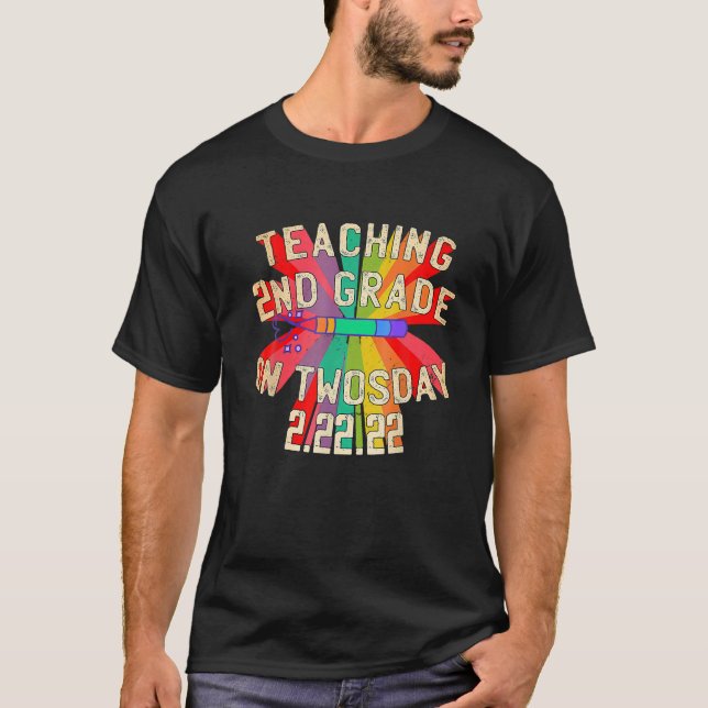 2/22/22 Twosday Tuesday February 22Nd 2022 Teacher T-Shirt (Front)