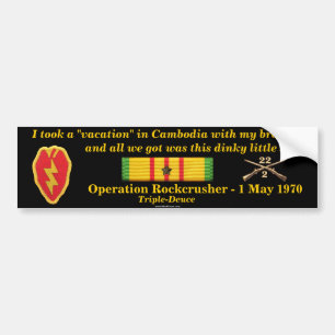 2/22nd Infantry Cambodian Vacation Bumper Sticker