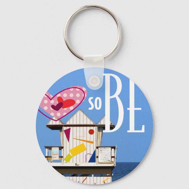 2.25" Llavero Love South Beach Miami 6 ST Key Ring (Front)