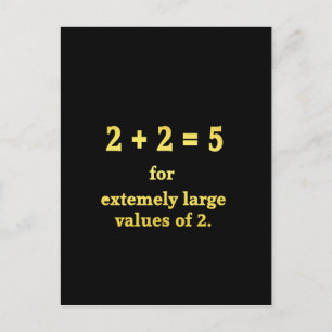 2 + 2 = 5  Funny Math Joke Postcard