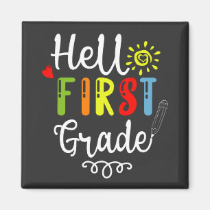 2/2- Hello First Grade Shirt, First Grade Students Magnet