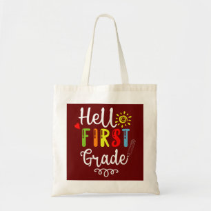 2/2- Hello First Grade Shirt, First Grade Students Tote Bag