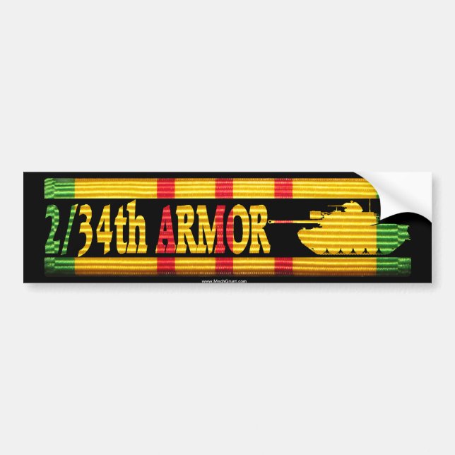 2/34th Armour M48A3 VSR Bumper Sticker (Front)