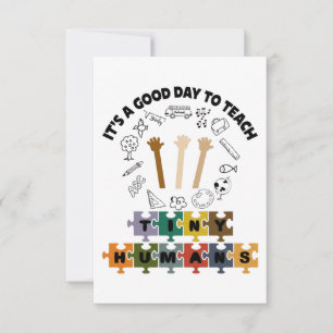 2/4, It's A Good Day To Teach Tiny Humans, Teacher RSVP Card