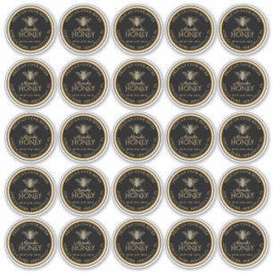 2.5" Manuka Honey Black Gold Bee Labels