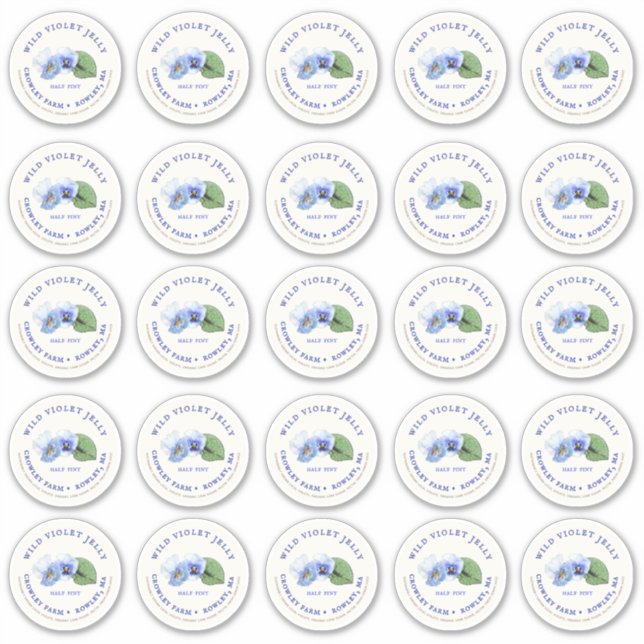 2.5" Wide Mouth Mason Jar Jelly Lid Label Vinyl (Front)