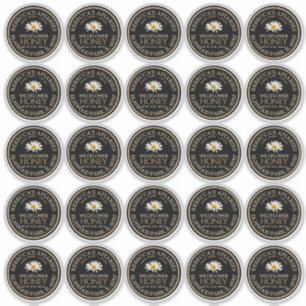 2.5" Wildflower Honey Black Daisy Custom Label