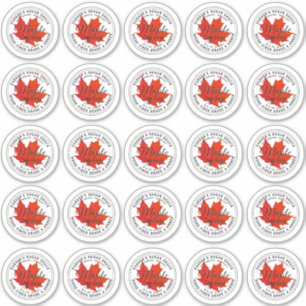 2.5" Wood-fired Maple Syrup Label Red Maple Leaf