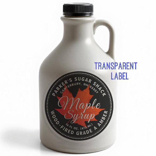 2.5" Wood-fired Maple Syrup Label Red Maple Leaf  (Creator Uploaded)