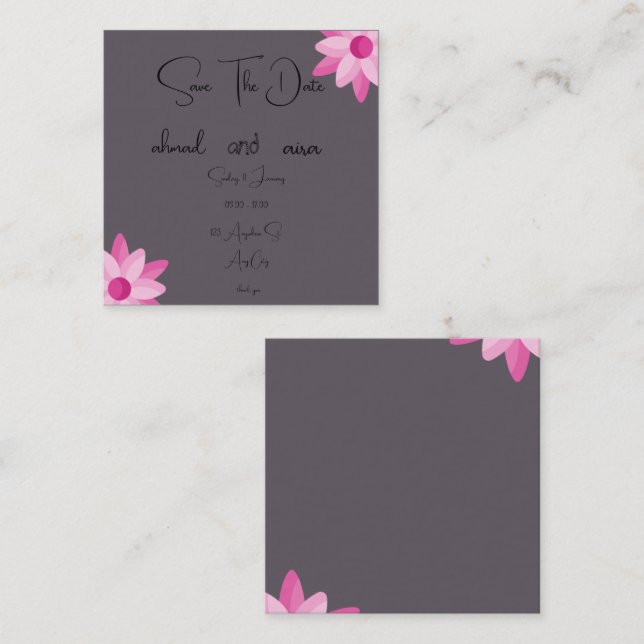2.5" x 2.5" Enclosure Card - Elegant Customisable  (Front/Back)