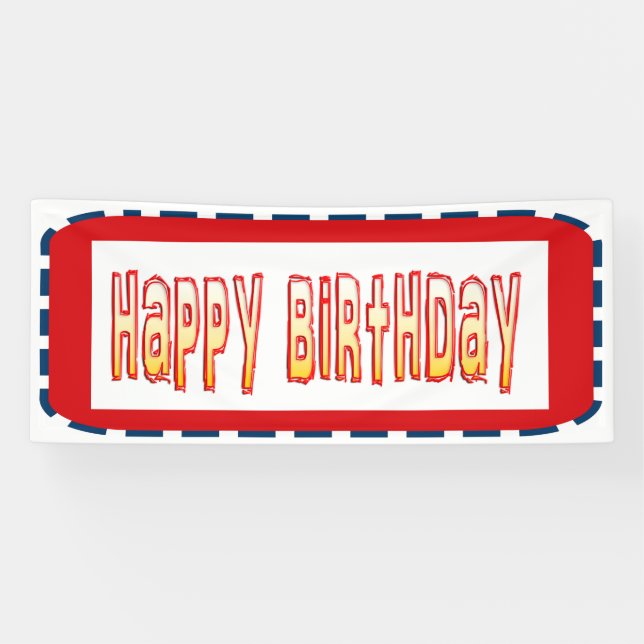 2.5' x 6' Banner HAPPYbirthday Happy+BIRTHDAY (Horizontal)