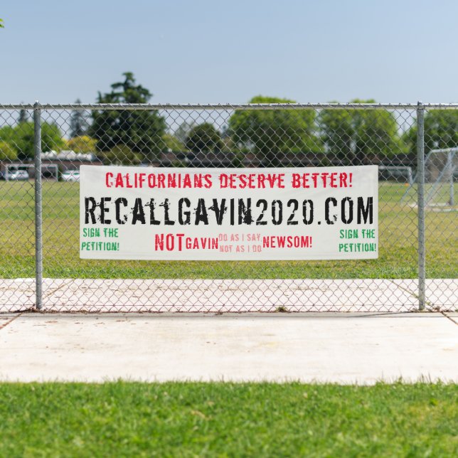 2.5ft x 8ft Recallgavin2020 Banner (Insitu)