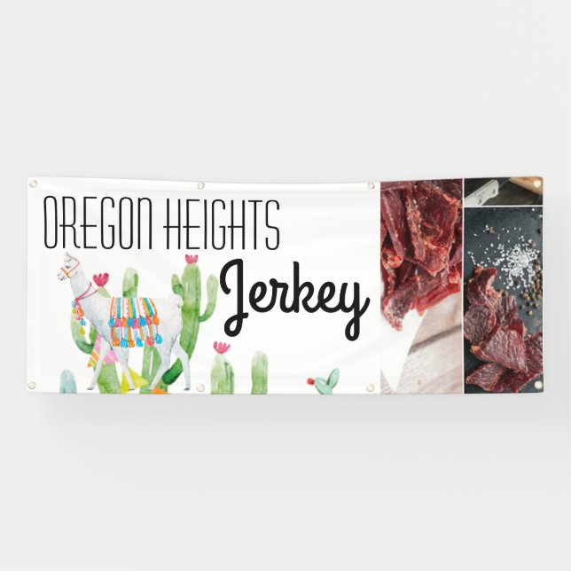2.5'x6' Business Announcement Boho Llama Bohemian Banner (Horizontal)