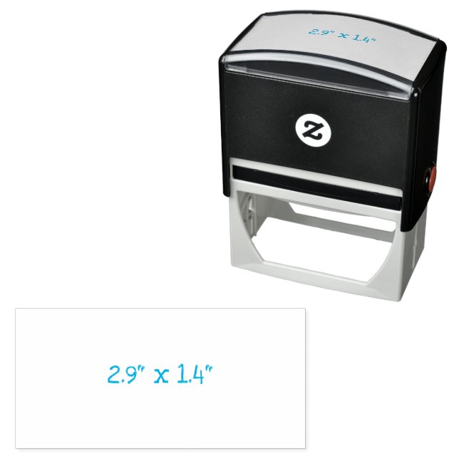 2.9" x 1.4" self-inking stamp (In Situ)