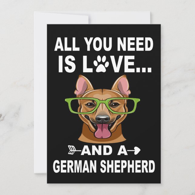 2 All You Need Is Love And A German Shepherd Invitation (Front)