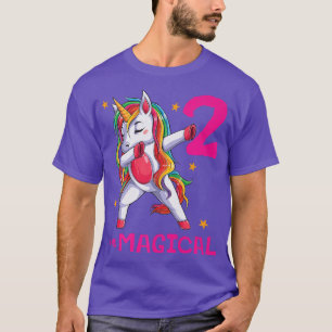 2 And Magical Girls 2nd Birthday Unicorn 2 Year Ol T-Shirt