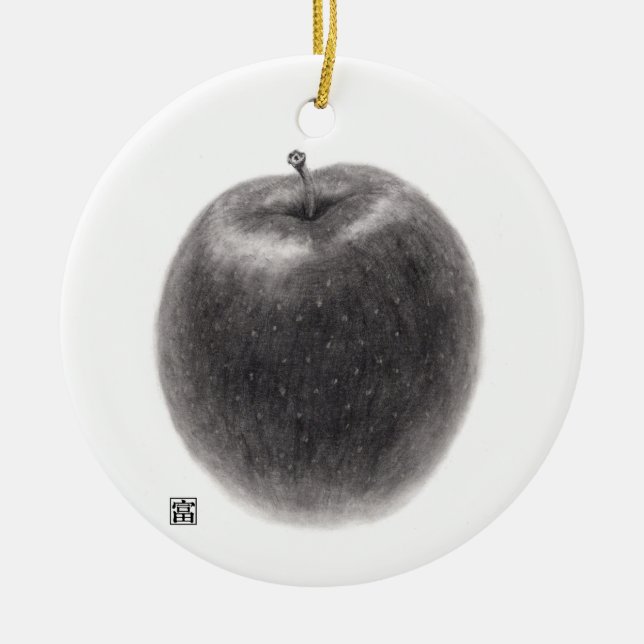 2 apples ceramic tree decoration (Front)