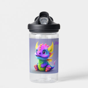 2 Baby Dragon Add Child's Name Cute Water Bottle
